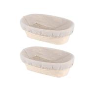 Humkopnl Ovale Bannetons Brotforms Panier À P-ain | Panier à p-ain avec doublure 9,84 pouces | Paniers à levain en rotin, fournitures de cuisson du p-ain, out pour la farine de pâte à p-ain