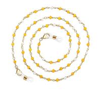 humlbird Chaîne de lunettes élégante pour femme - Cordon de masque en cristal naturel - Sangle de support de lunettes, Jaune 1, Small