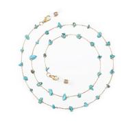 humlbird Chaîne de lunettes élégante pour femme - Cordon de masque en cristal naturel - Sangle de support de lunettes, Bleu 1, Small