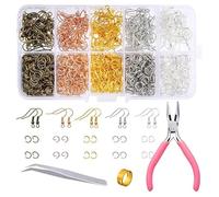 Hummcqit 1125 PCS Kit De Anneaux Ouverts avec Pince Anneaux De Saut Multicolore pour Bijoux Boucle d'oreille DIY Loisir Créatif Crochet Boucle D’Oreille (Multicolor,Taille Unique)