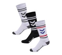 hummel 225373-7995 Lot de 3 paires de chaussettes de sport rétro Noir/blanc, Multicolore., 43-45