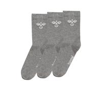 Hummel Chaussettes 'Sutton' gris chiné / blanc, Taille 24-27