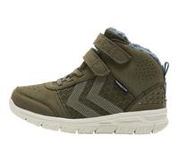 HUMMEL Crosslite Winter Mid Tex - Baskets garçon vert, lacets & scratch, semelle EVA 36
