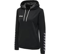 hummel Femme Hmlauthentic Poly À Capuche pour Femme Sweat , Noir/Blanc, XXL EU
