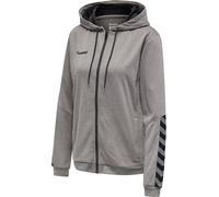 hummel Femme Hmlauthentic Poly Zip À Capuche pour Femme Sweat , Gris, XS EU