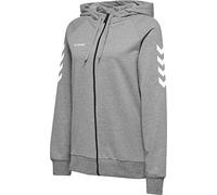Hummel Femme Hmlgo Zippé En Coton Sweatshirt À Capuche, Gris Mélange, XS EU