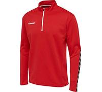 hummel hmlAUTHENTIC Kids Sweat-Shirt Demi-Zip Maillot de survêtement UNI_Enfants, Vrai Rouge, 176