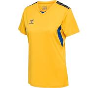 hummel Hmlauthentic Pl Jersey S/S Woman T-Shirt, Jaune Sport/Bleu, L Femmes