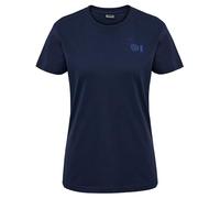 hummel Hmlcourt T-Shirt en Coton pour Femme S/S, Bleu Marine, S