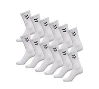 hummel Lot de 12 paires de chaussettes de sport, basiques, unisexes, Blanc (9001), 36 cm