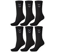 Hummel Lot de 6 paires de chaussettes basiques pour loisirs et sport, différentes tailles, Noir , 36 - 40 (Size 10)