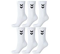 Hummel Lot de 6 paires de chaussettes de sport unisexes Blanc Tailles 41 à 45