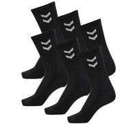 hummel Lot de 6 paires de chaussettes de sport unisexes, Noir , 41-45