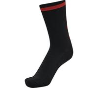 Hummel Mixte Chaussettes D'intérieur Elite Low Pa, TOMATE NOIRE/CERISE, 27-30 EU