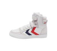 hummel Mixte Enfant Slimmer Stadil Leather High Jr Chaussures-Lifestyle, Blanc White 9001, 33 EU