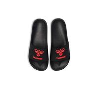 hummel Mixte Essential Pool Slide Sandales Claquettes, Noir et Rouge Chinois, 45 EU