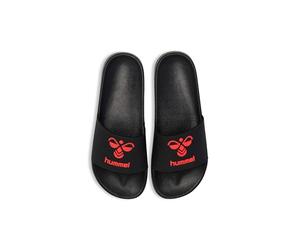 hummel Mixte Essential Pool Slide Sandales Claquettes, Noir et Rouge Chinois, 45 EU