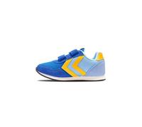hummel Reflex Double Multi JR Baskets légères pour Enfant Unisexe Chaussures de Sport légères et Pratiques avec Fermeture Velcro et Pointe élastique, Lapis Lazuli, 37 EU