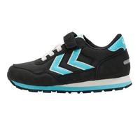 Hummel Reflex Jr - Baskets enfant noir/bleu, textile/synthétique, lacets & scratch, talon plat 26