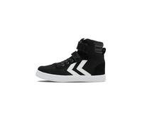 hummel Slimmer Stadil High Baskets d'athlétisme Unisexe pour Enfant avec Fermeture Velcro, Noir, 27 EU
