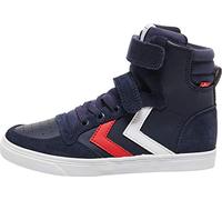 hummel Slimmer Stadil Leather High Jr Baskets Hautes, Bleu (Peacoat 7666), 28 EU