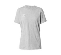Hummel T-shirt de sport GO 2.0 Femme, 100% coton bio, manches courtes, col rond, gris chiné/blanc