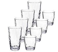 Hummelladen Lot de 8 verres de camping en acrylique transparent 320/460 ml - Verre acrylique - Verre à eau en plastique - Pour camping, jardin, pique-nique, enfants, personnes âgées, coktail