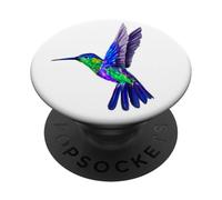 Hummingbird Bird Flower Nature Nectar Zunzun White PopSockets PopGrip Adhésif