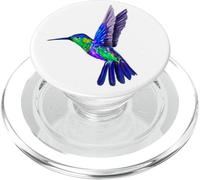 Hummingbird Bird Flower Nature Nectar Zunzun White PopSockets PopGrip pour MagSafe