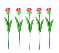 Hummingbird Bird Stake Feeder - 5 Pieces Flower Design for Outdoor Garden and Yard, Eco-Friendly Decorative Feeder with Lightweight Installation, Artificial Flowers for Bird Lovers, Parks, Balconies