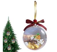 Hummingbird Boules de Noël transparentes 8,99 cm Décoration de Noël Colibri pour sapin de Noël, Halloween, automne, fête, famille, anniversaire, mariage, Thanksgiving, maison de ferme