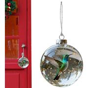 Hummingbird Christmas Ball Ornament - PP, 3.15x3.15x3.94in Hummingbird Tree Ornament 3D Design | Lightweight and Stylish Holiday Decor, Spherical Pendant for Home, Office, Living Room, Dormitory, Car