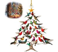 Hummingbird Christmas Ornament, Colorful Hummingbirds Tree Decor, Winter Bird Stacking Tree Xmas Decor, Indoor/Outdoor Christmas Trees Listing Souvenir Gift for Lover (1 pcs)