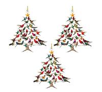 Hummingbird Christmas Ornament, Colorful Hummingbirds Tree Decor, Winter Bird Stacking Tree Xmas Decor, Indoor/Outdoor Christmas Trees Listing Souvenir Gift for Lover (3 pcs)