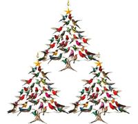Hummingbird Christmas Ornament, Hummingbird Christmas Tree Ornament, Winter Hummingbirds Home Decoration, for Bird Lovers (3 PCS,8CM)