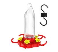 Hummingbird Feeder, Hanging Wild Bird Bottle, 7.28x8.27 inches Ant-Proof Hook Design, 5 Feeding Ports, 470ml Nectar Capacity for Garden Patio Porch Window Balcony Birdwatching Use