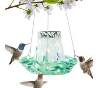 Hummingbird Feeder, Wild Bird Feeders Solar Powered, Stained Glass Solar Garden Decor, Outdoor Feeding Supplies with Hanging Hook, Decorative Lawn Ornaments for Backyard, Patio