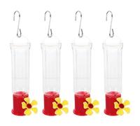 Hummingbird Feeders 4-Pack | ABS, 15.6x3.5cm Each, Clear Design | Mini Dispensers with Hooks | for Patio Garden Backyard, Easy Clean Outdoor Bird Set