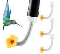 Hummingbird Feeding Tube, Floral Feeder Tubes, Multi-Function Feeding Ports with Drip-Proof Tips for Backyard, Lawn, and Garden Use, 3.54x3.15x1.18 inches, White, Yellow, Red