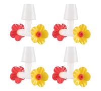 Hummingbird Feeding Tube, Floral Hummingbird Feeder Tubes, 2.83x2.48x1.18 inches Multifunction Compact Sturdy Food Ports with Stoppers, Ideal for Lawns Backyard and Garden