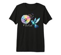 Hummingbird Floral Dandelion Be Kind Art Flower Humming Bird T-Shirt Haut de Gamme