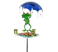 Hummingbird Food Feeder, Vintage Metal Birdbath, 33.27x7.48 inches with Freestanding Design, Decorative Pet Feeding Container for Parrots Sparrows Budgies, Outdoor Garden Use
