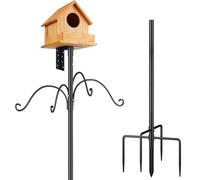Hummingbird Hanger Holder For Nesting Squirrel Protection Outside Lawn Plant Garden Flower Weather Station | Bird Feeder Pole | Height Adjustable Bird House Pole Kit For Outdoors 76 Inch |