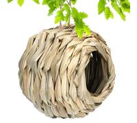 Hummingbird House - Humming Bird House Cage | Natural Fiber Straw Simulation Birdhouse | Resting Breeding Feeder For Birds, Handmade Straw Nest
