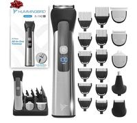 Hummingbird MK9 MasterGroom Tondeuse tout-en-un 21 pièces pour homme, kit de toilettage pour barbe, tête, cheveux, corps et visage, étanche, en acier inoxydable, rechargeable par USB C, écran LED