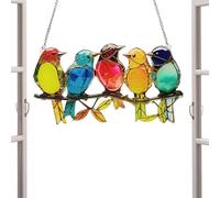Hummingbird Ornament - Bird Sun Catcher 2D Acrylic | Colorful Animal Art Charm Accessories | Acrylic Bird Window Pendant Decoration for Wall, Patio, Garden, Living Room and Indoor Outdoor Home Decor