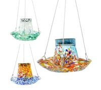 Hummingbird Station - Hanging Birds Feeder - Décoration d'alimentation pour pelouse, décorations solaires colorées - Alimentation solaire - Oiseau de jardin d'arrière-cour pour accessoires