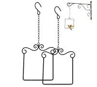 Hummingbird Swaying on Its Perch Metal Swing, Hummingbird Swings and Perches Metal Frames with Wooden Dowel, Hanging Bird Swing with S Hooks for Feeder Garden Patio (2 pièces)