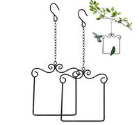 Hummingbird Swaying on Its Perch Metal Swing, Hummingbird Swings and Perches Metal Frames with Wooden Dowel, Hanging Bird Swing for Feeder Tree Branch Garden Patio (2 pièces)