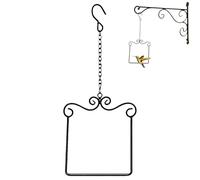 Hummingbird Swaying on Its Perch Metal Swing, Hummingbird Swings and Perches Metal Frames with Wooden Dowel, Hanging Bird Swing with S Hooks for Feeder Garden Patio (1 pièce)